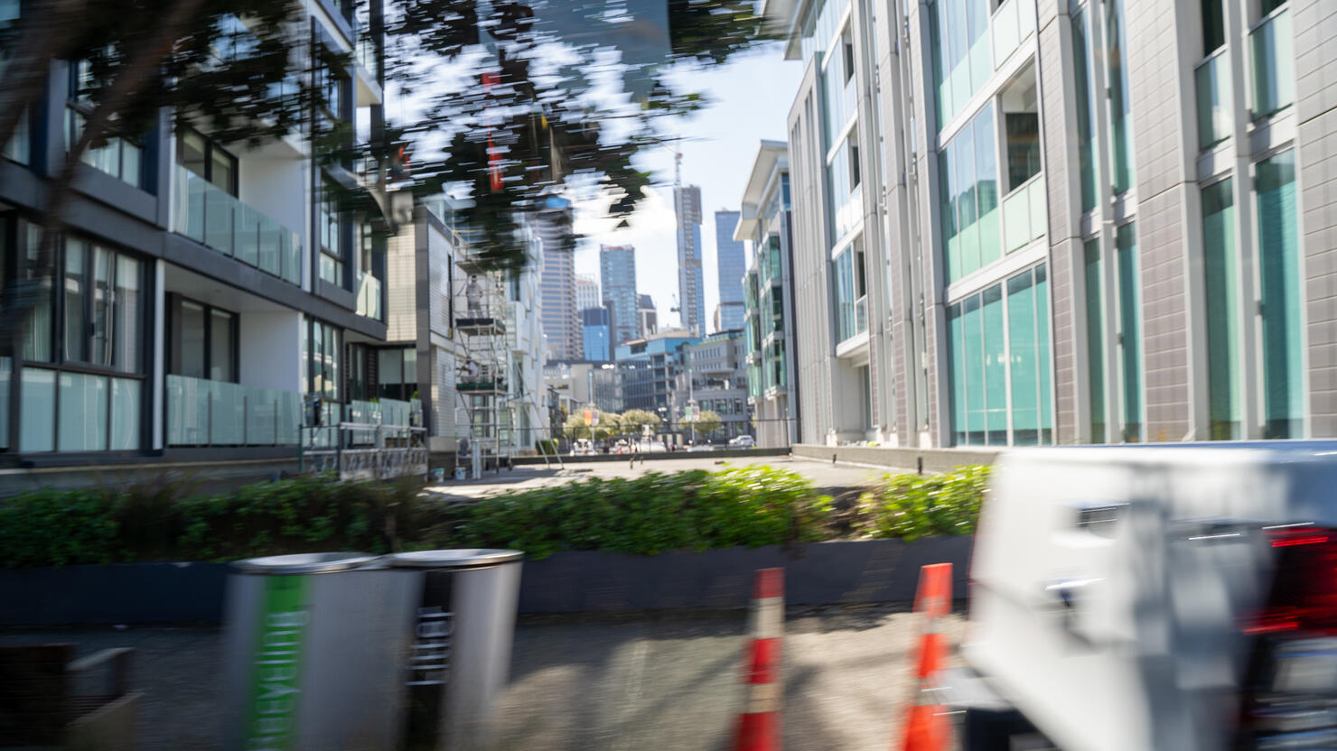 Driving through Auckland