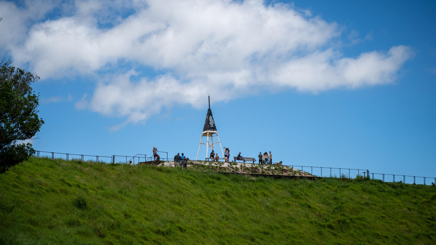 View of lookout atop Mount Eden