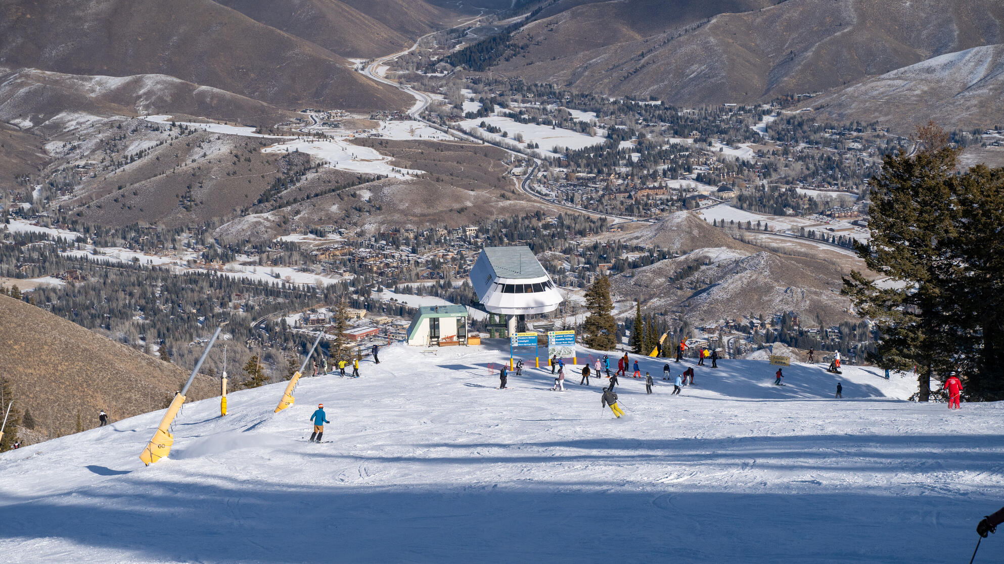 Frenchman&#39;s chair with the town of Ketchum/Sun Valley in the background