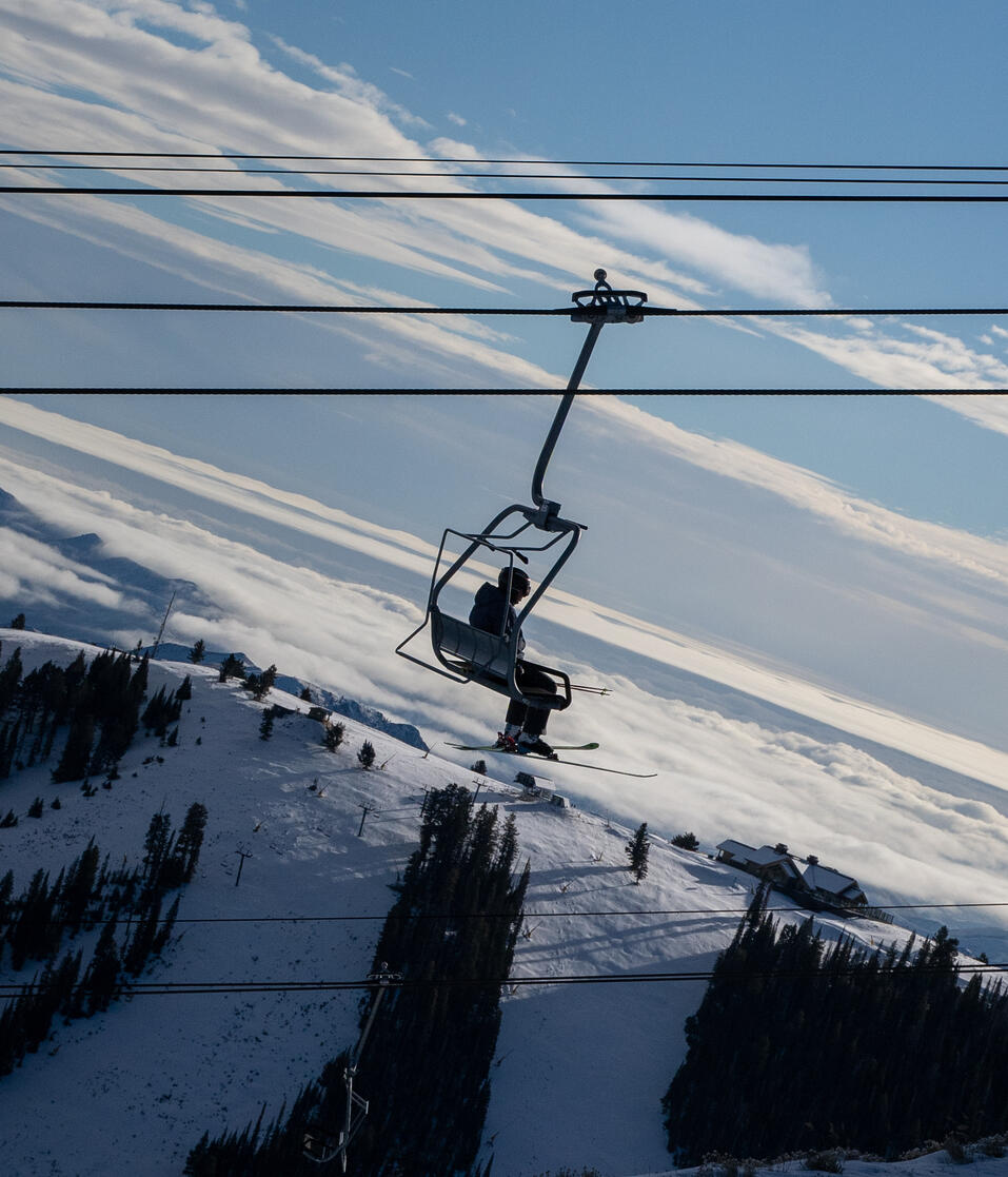 Man on a chairlift